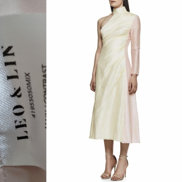 Zimmermann Dresses & Skirts - Nwt LEO & LIN butter yellow n peach pastel duo two daystone midi dress 2